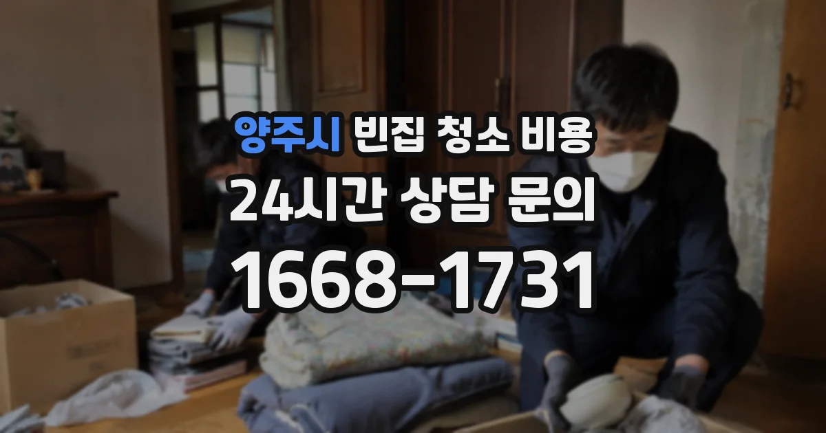 양주시 빈집 청소 비용
