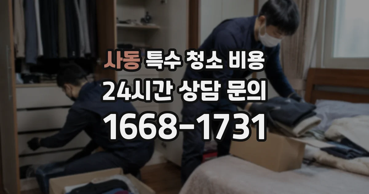사동 특수 청소 비용