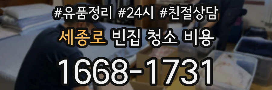 세종로 빈집 청소 비용