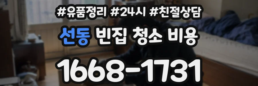 선동 빈집 청소 비용