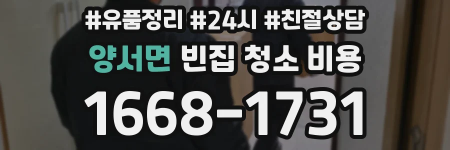 양서면 빈집 청소 비용