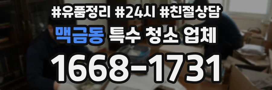 맥금동 특수 청소 업체