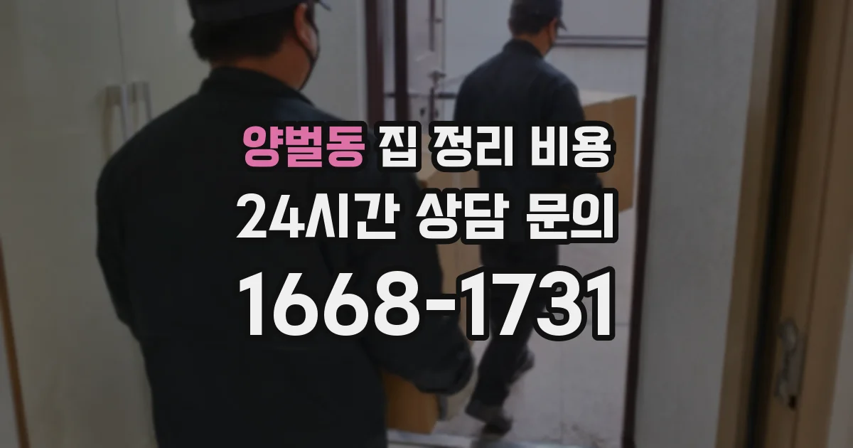 양벌동 집 정리 비용