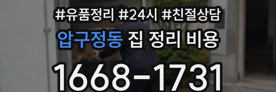 압구정동 집 정리 비용