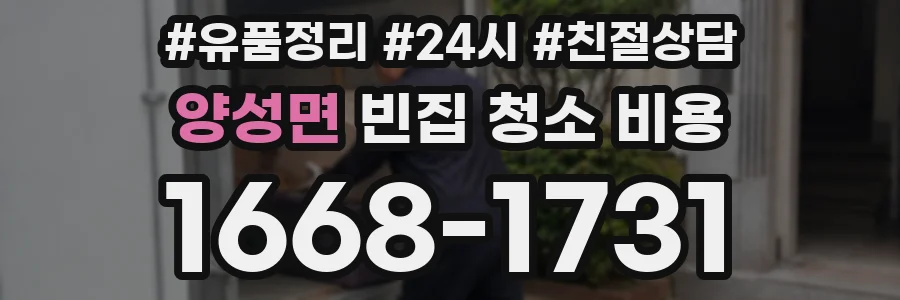 양성면 빈집 청소 비용