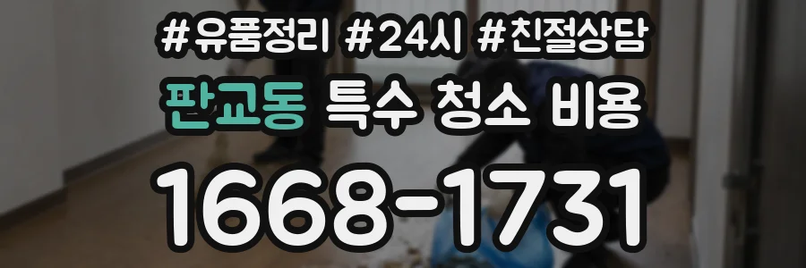 판교동 특수 청소 비용