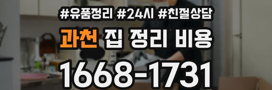 과천 집 정리 비용