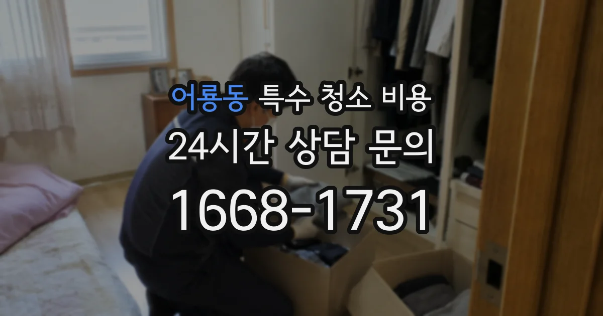 어룡동 특수 청소 비용