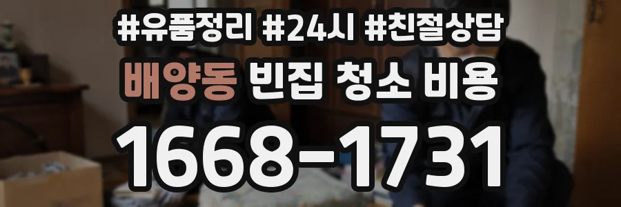 배양동 빈집 청소 비용