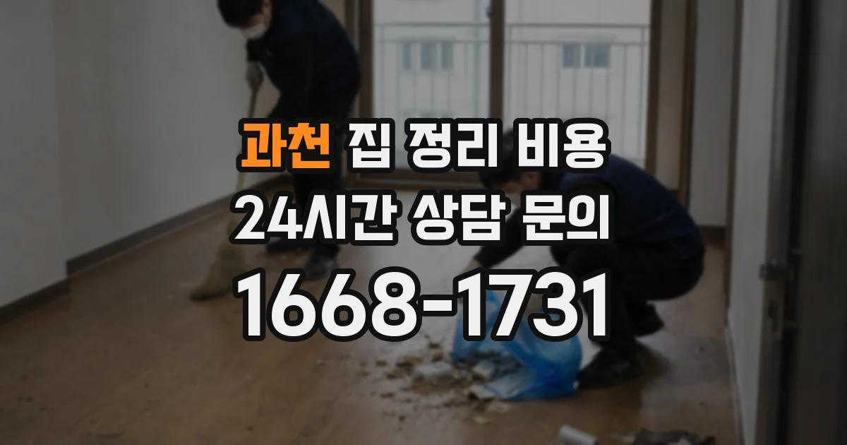 과천 집 정리 비용