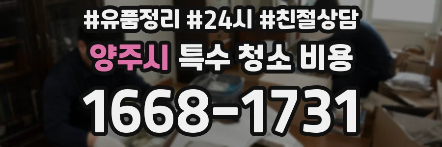 양주시 특수 청소 비용