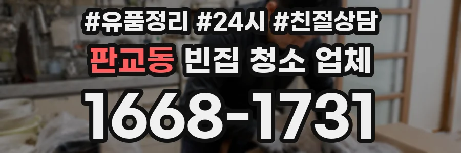 판교동 빈집 청소 업체