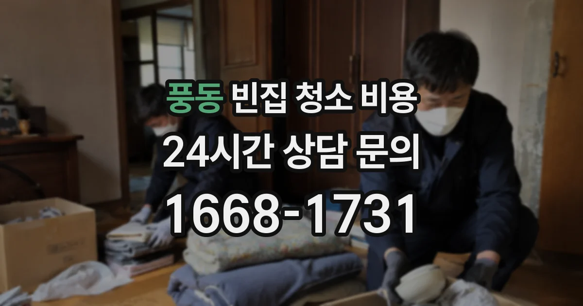 풍동 빈집 청소 비용