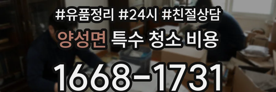 양성면 특수 청소 비용