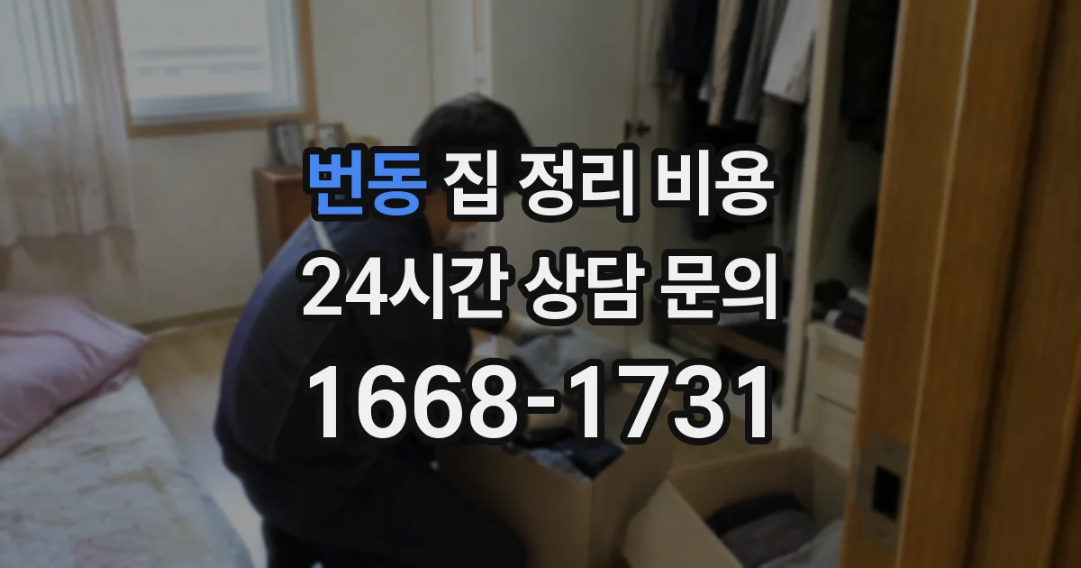 번동 집 정리 비용