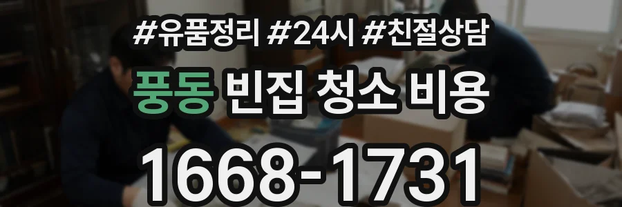 풍동 빈집 청소 비용