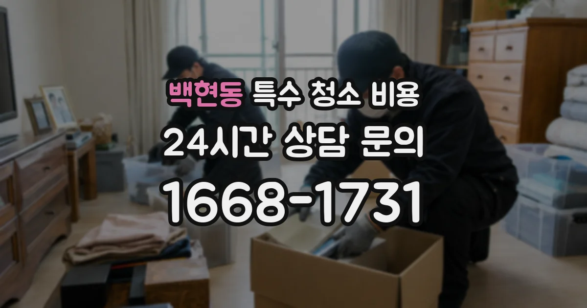 백현동 특수 청소 비용