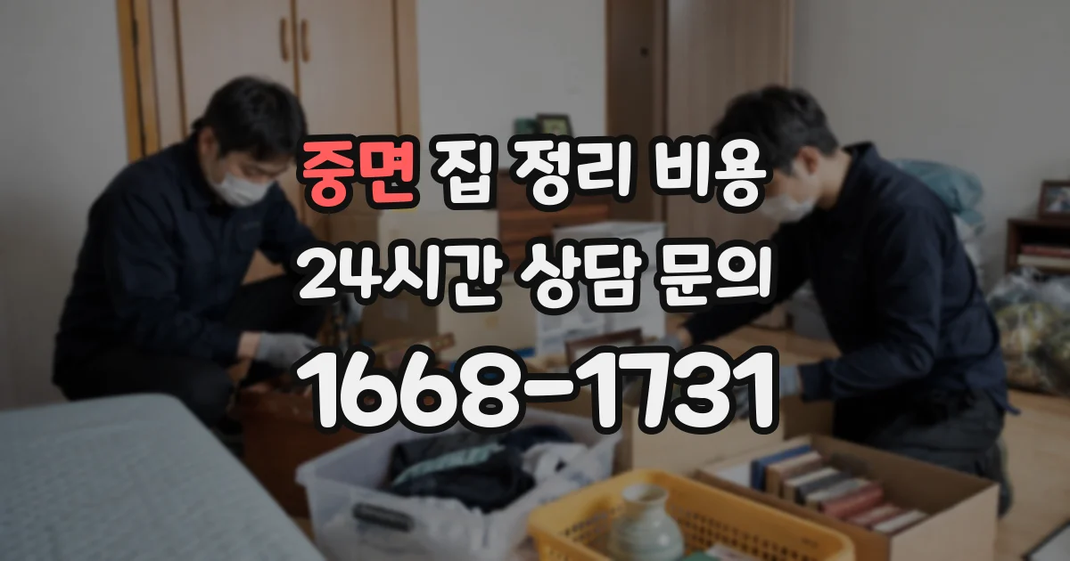 중면 집 정리 비용