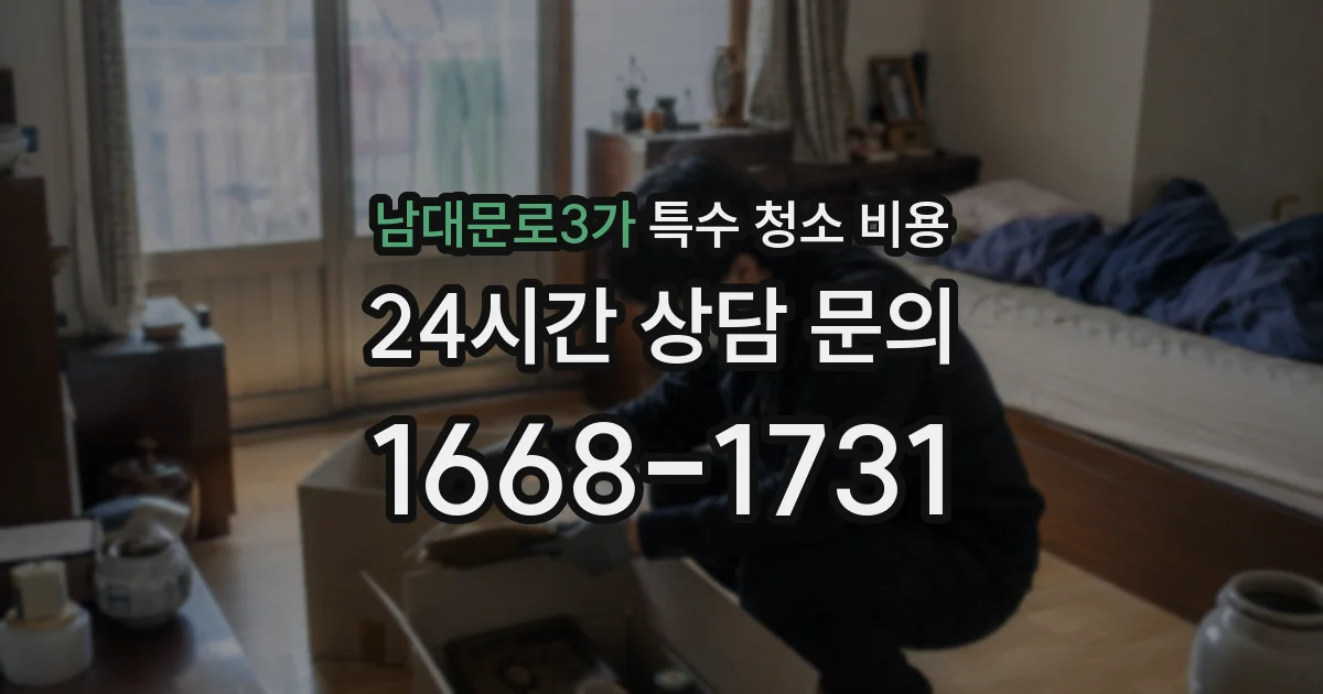 남대문로3가 특수 청소 비용