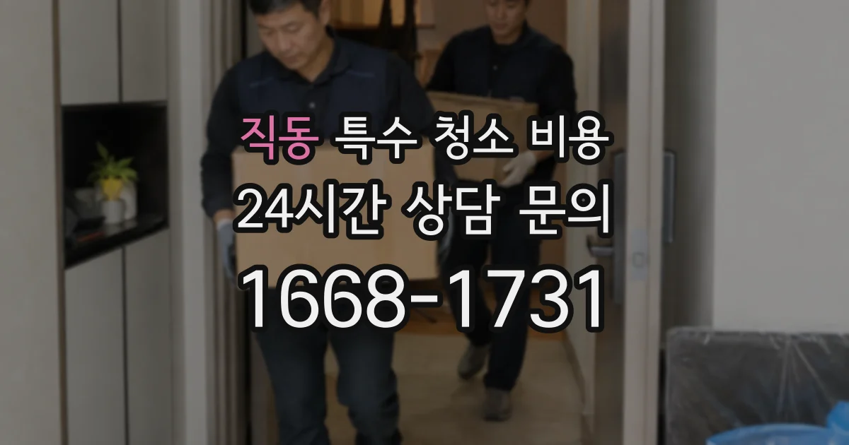 직동 특수 청소 비용