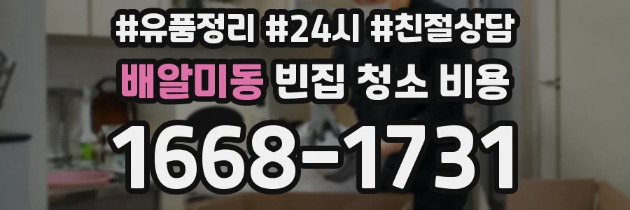 배알미동 빈집 청소 비용