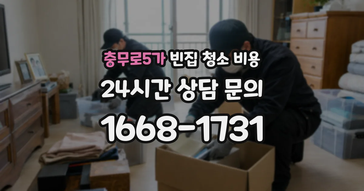 충무로5가 빈집 청소 비용