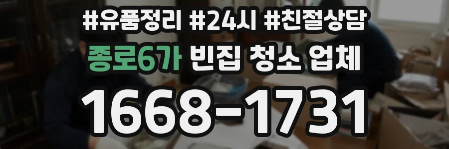 종로6가 빈집 청소 업체