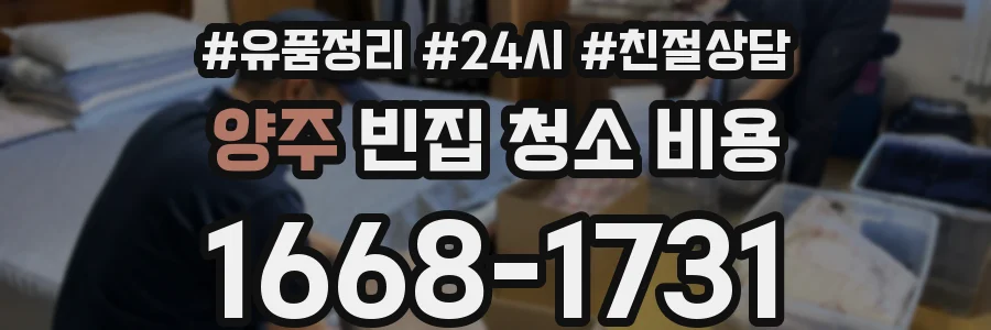 양주 빈집 청소 비용