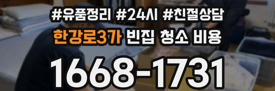 한강로3가 빈집 청소 비용