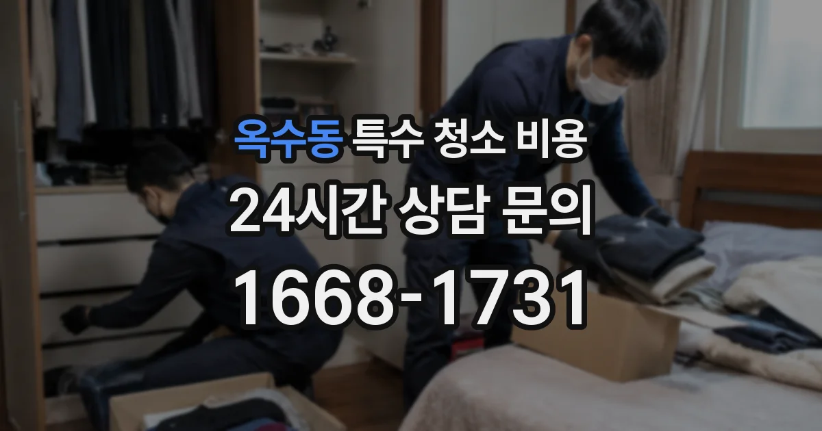 옥수동 특수 청소 비용