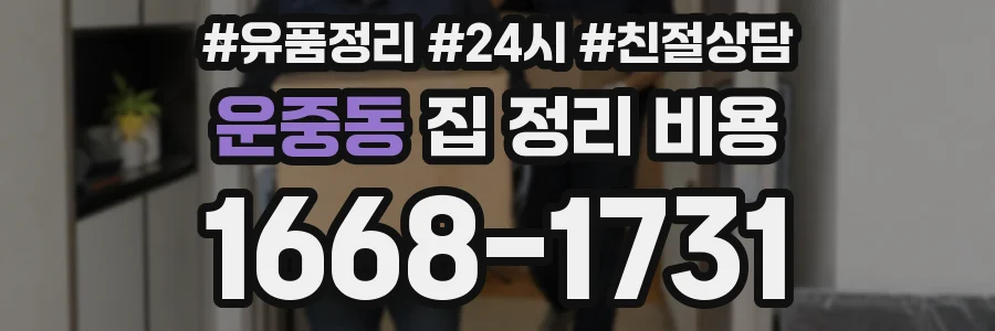 운중동 집 정리 비용