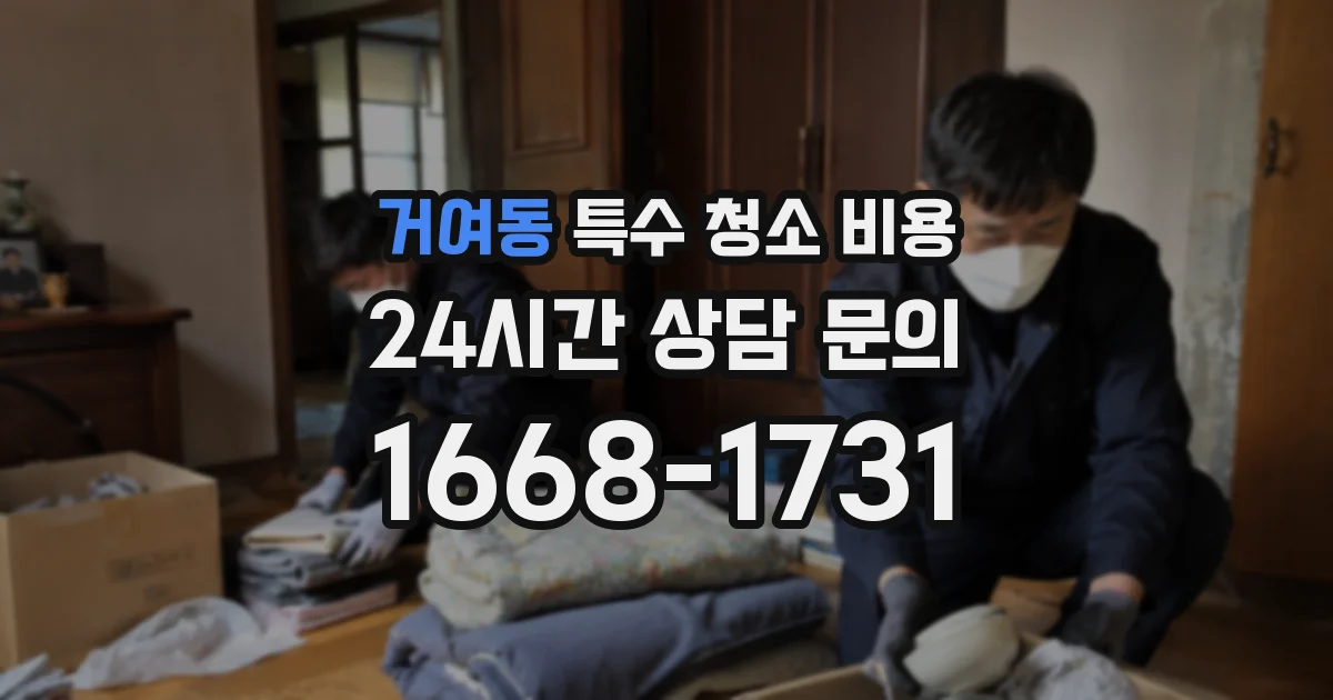 거여동 특수 청소 비용