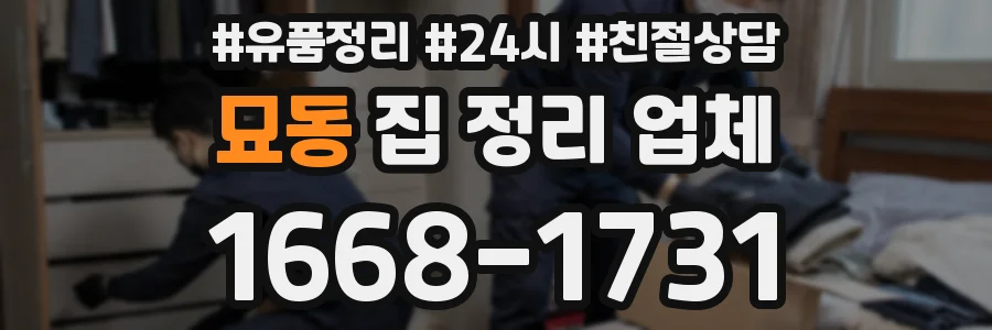 묘동 집 정리 업체