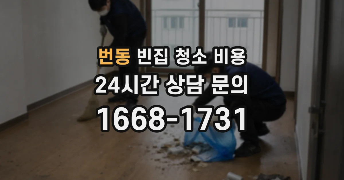 번동 빈집 청소 비용