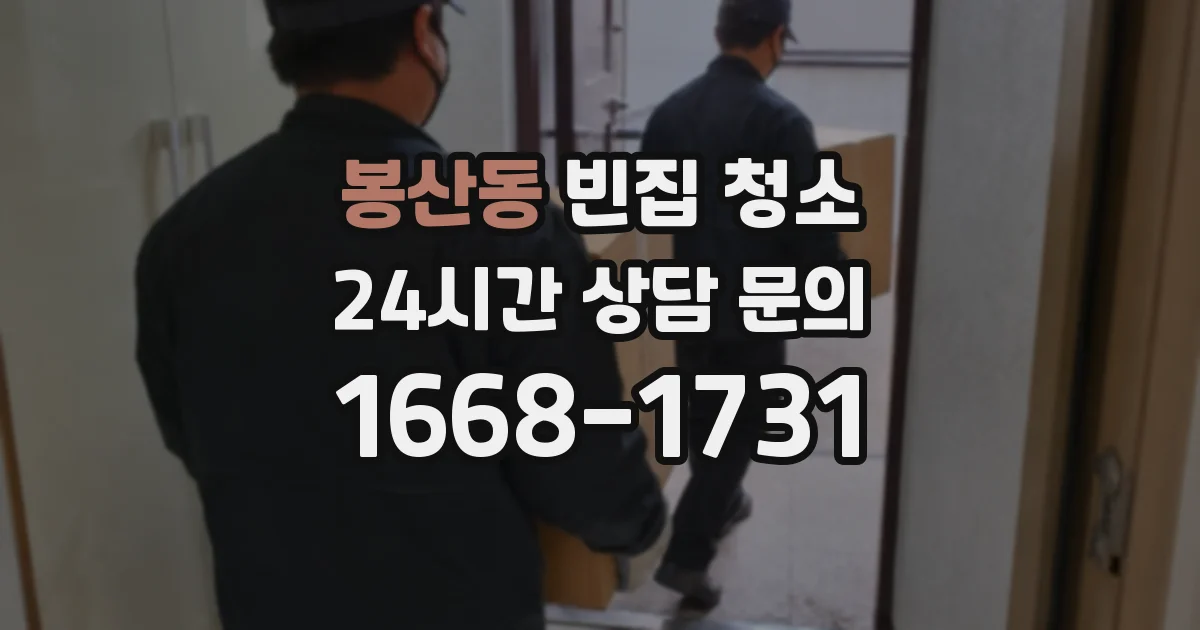 봉산동 빈집 청소