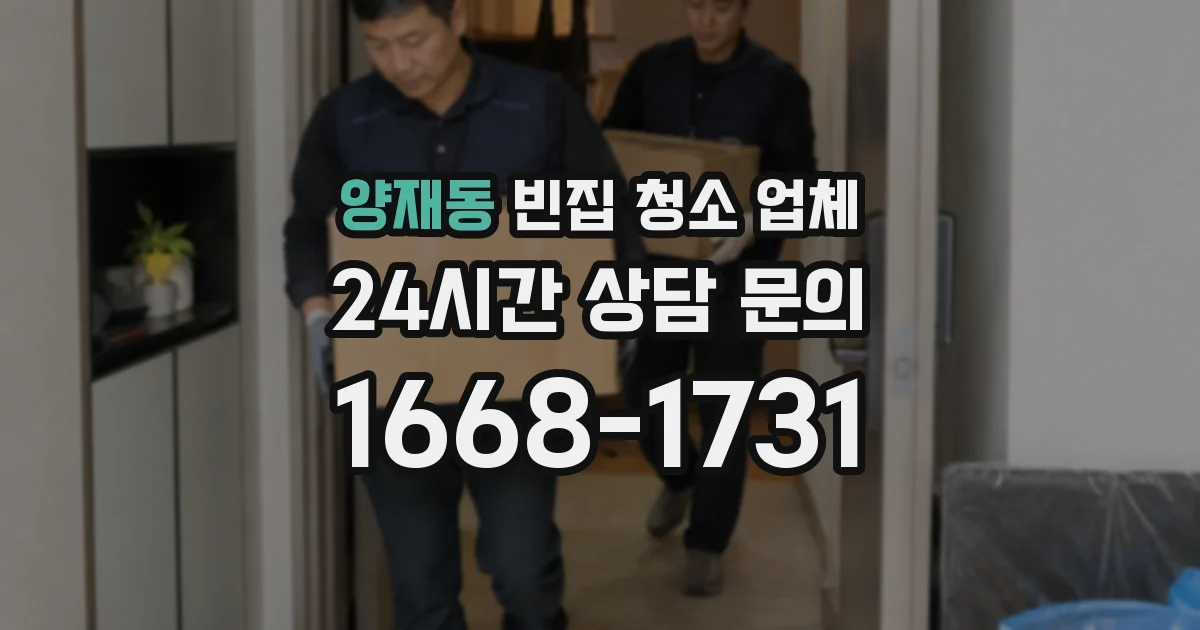 양재동 빈집 청소 업체