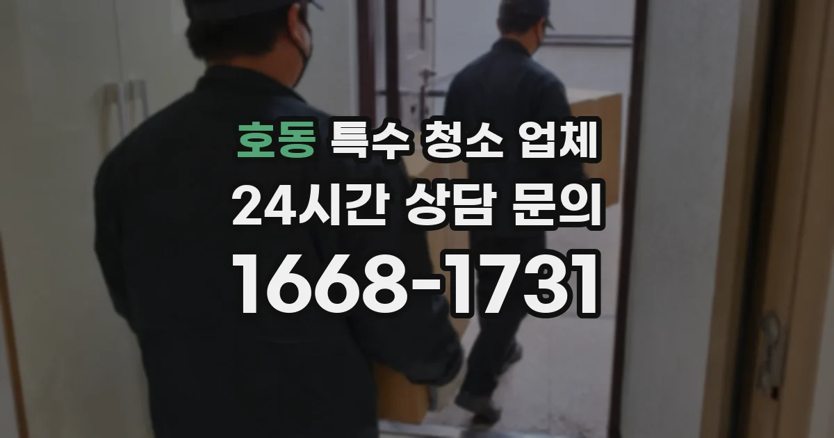 호동 특수 청소 업체