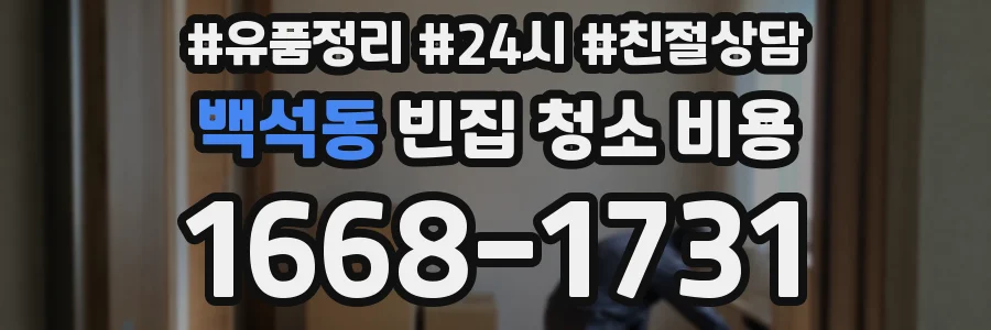 백석동 빈집 청소 비용
