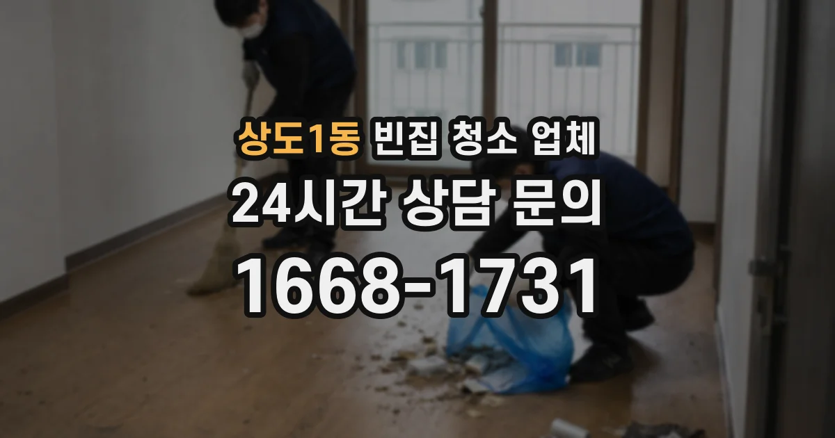 상도1동 빈집 청소 업체