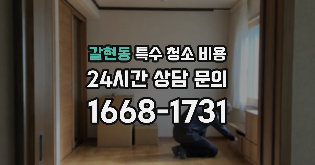 갈현동 특수 청소 비용
