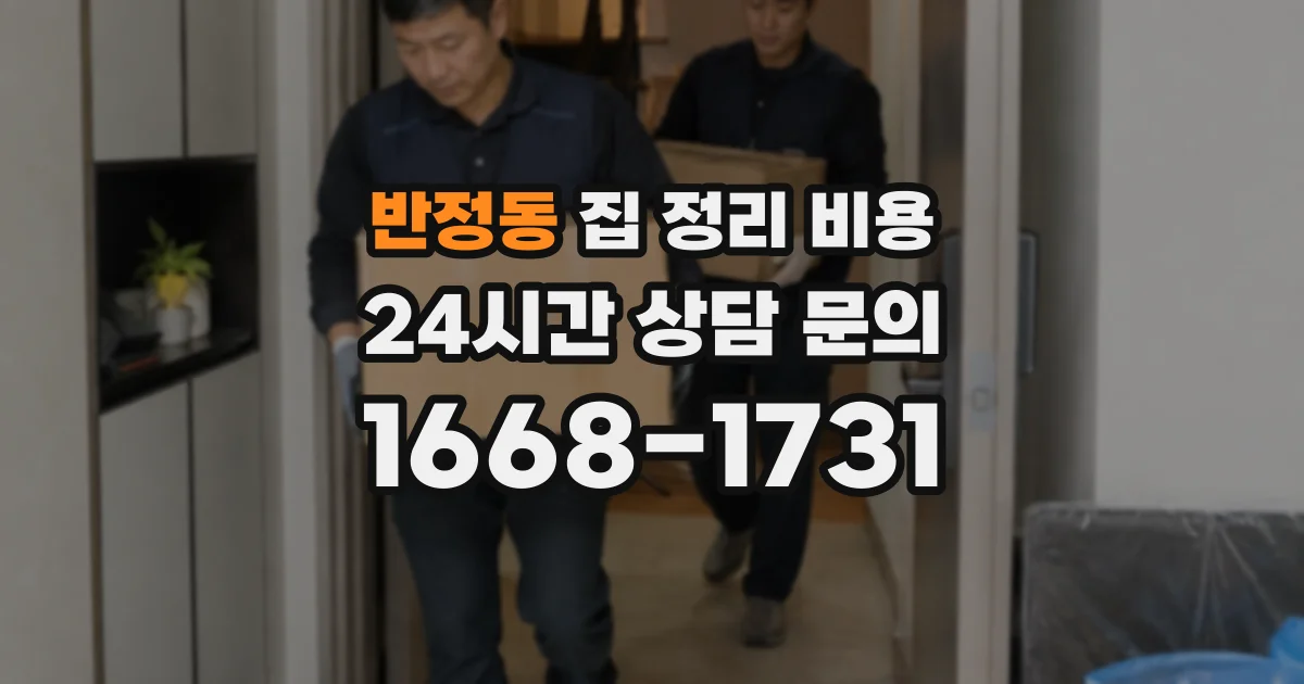 반정동 집 정리 비용