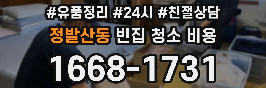 정발산동 빈집 청소 비용