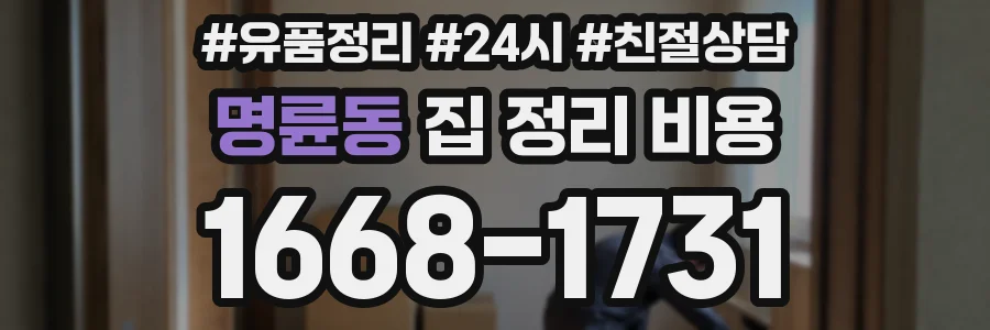 명륜동 집 정리 비용