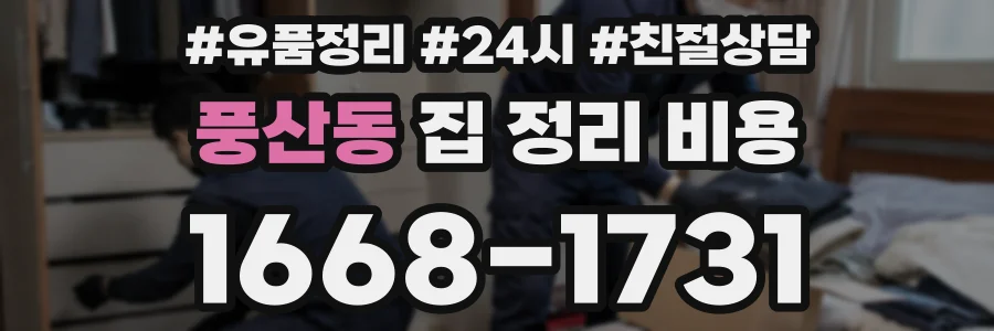 풍산동 집 정리 비용