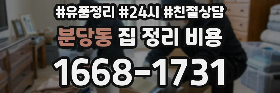 분당동 집 정리 비용