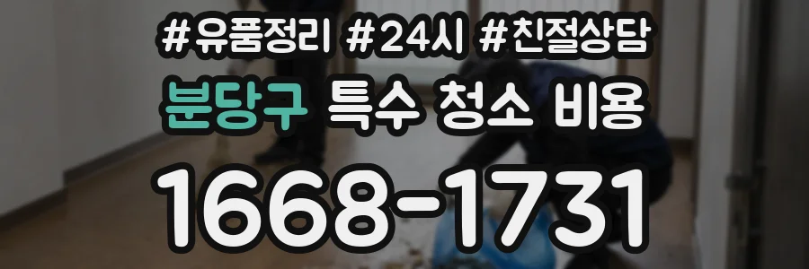 분당구 특수 청소 비용