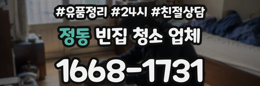 정동 빈집 청소 업체