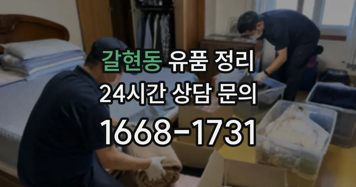 갈현동 유품 정리