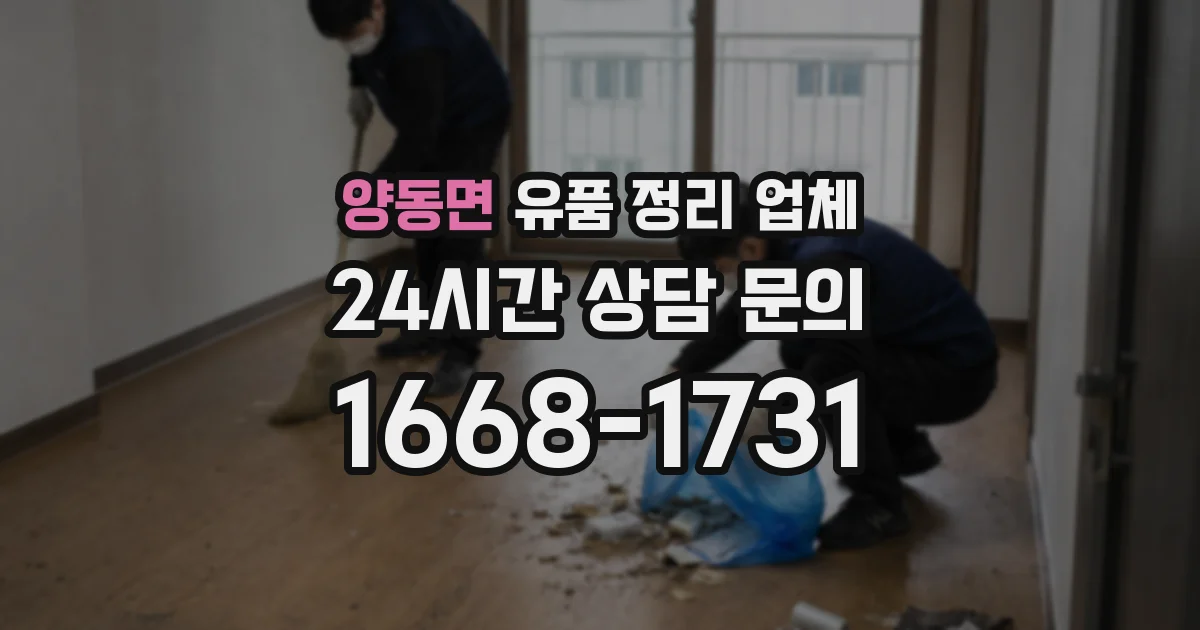 양동면 유품 정리 업체