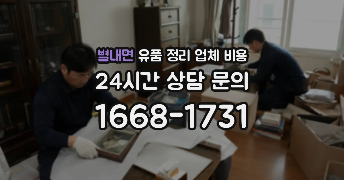 별내면 유품 정리 업체 비용